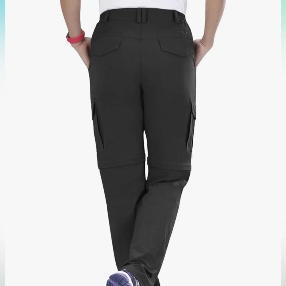 NONWE mens‎ hiking convertible light weight quick dry black pants Sz-30x32.  O14